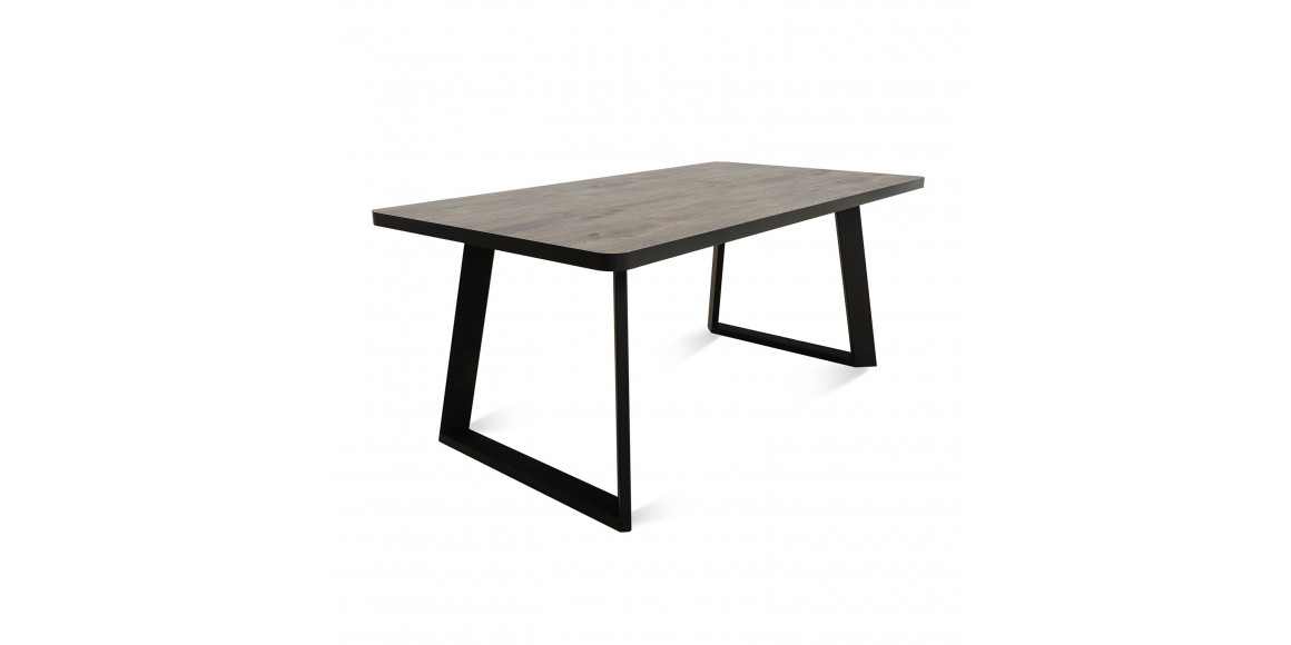 Dining table MAMADOMA LOFT LUX RADIAL-180, РАЗДВИЖНОЙ 180(240)X95, ДУБ ВИНТАЖНЫЙ-HPL/ЧЕРНЫЙ, 2 (УПАК.) 