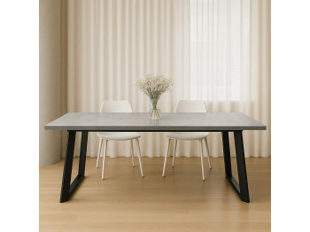 Ճաշասեղան MAMADOMA LOFT LUX RADIAL-200, РАЗДВИЖНОЙ 200(290)X105, СЕРЫЙ СЛАНЕЦ/ЧЕРНЫЙ, 2 (УПАК.)(2) 