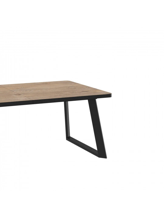 Ճաշասեղան MAMADOMA LOFT LUX RADIAL-200, РАЗДВИЖНОЙ 200(290)X105, ДУБ ВИНТАЖНЫЙ-HPL/ЧЕРНЫЙ, 2 (УПАК.) 