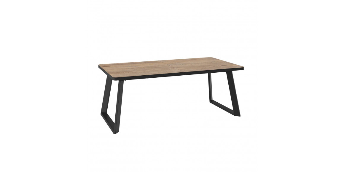 Ճաշասեղան MAMADOMA LOFT LUX RADIAL-200, РАЗДВИЖНОЙ 200(290)X105, ДУБ ВИНТАЖНЫЙ-HPL/ЧЕРНЫЙ, 2 (УПАК.) 