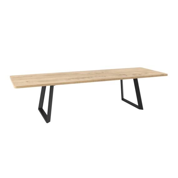 Dining table MAMADOMA LOFT LUX-200, ЗАКРУГЛЕННЫЙ РАЗДВИЖНОЙ 200(290)X105, ДУБ ИРЛАНДСКИЙ/ЧЕРНЫЙ, 2 (УПАК.) 