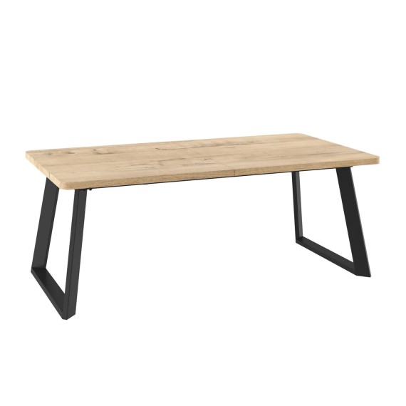 Dining table MAMADOMA LOFT LUX-200, ЗАКРУГЛЕННЫЙ РАЗДВИЖНОЙ 200(290)X105, ДУБ ИРЛАНДСКИЙ/ЧЕРНЫЙ, 2 (УПАК.) 