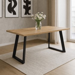 Обеденный стол MAMADOMA LOFT LUX-180, РАЗДВИЖНОЙ 180(240)X95, ДУБ ИРЛАНДСКИЙ/ЧЕРНЫЙ, 2 (УПАК.) (2) 