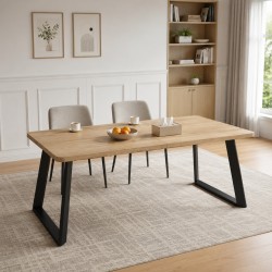 Обеденный стол MAMADOMA LOFT LUX-200, ЗАКРУГЛЕННЫЙ РАЗДВИЖНОЙ 200(290)X105, ДУБ ИРЛАНДСКИЙ/ЧЕРНЫЙ, 2 (УПАК.) 