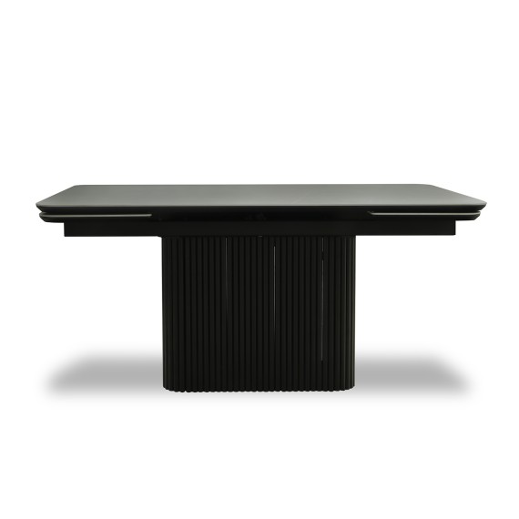 Dining table MAMADOMA VELVET-160, РАЗДВИЖНОЙ 160(40+40)X90, NEW ARMANI GREY ST СЕР/ЧЕРНЫЙ (2 УПАК.) 