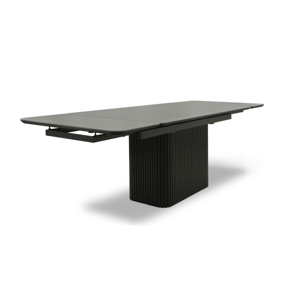 Dining table MAMADOMA VELVET-160, РАЗДВИЖНОЙ 160(40+40)X90, NEW ARMANI GREY ST СЕР/ЧЕРНЫЙ (2 УПАК.) 