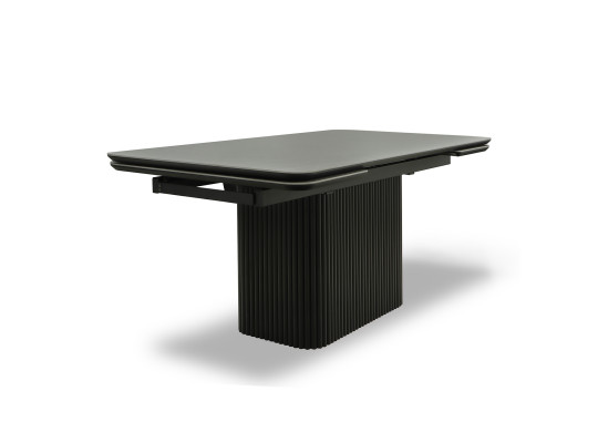 Dining table MAMADOMA VELVET-160, РАЗДВИЖНОЙ 160(40+40)X90, NEW ARMANI GREY ST СЕР/ЧЕРНЫЙ (2 УПАК.) 