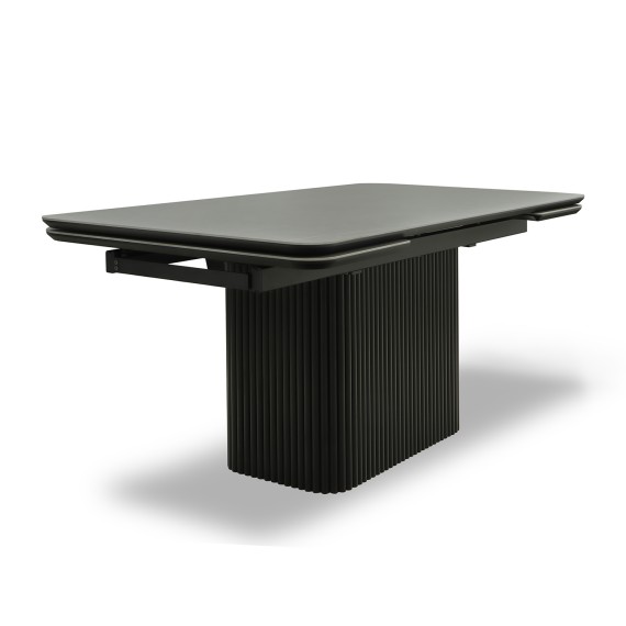 Dining table MAMADOMA VELVET-160, РАЗДВИЖНОЙ 160(40+40)X90, NEW ARMANI GREY ST СЕР/ЧЕРНЫЙ (2 УПАК.) 
