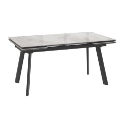 Ճաշասեղան MAMADOMA MILANA FOUR-160  РАЗДВИЖНОЙ 160(40+40)X90, ITALIAN LIGHT GREY GLOSS ST CER/ЧЕРНЫЙ 1 (УПАК.) 