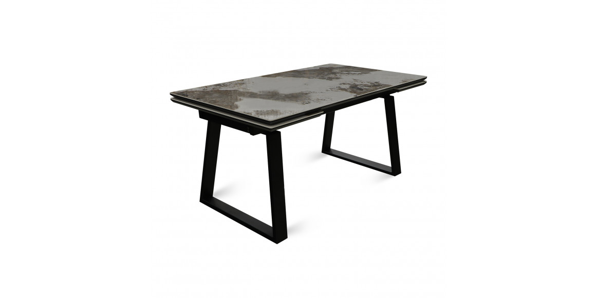 Dining table MAMADOMA MILANA-160, РАЗДВИЖНОЙ 160(40+40)X90, PANDORA GLOSS ST СЕРЫЙ/ЧЕРНЫЙ 2 (УПАК.) 
