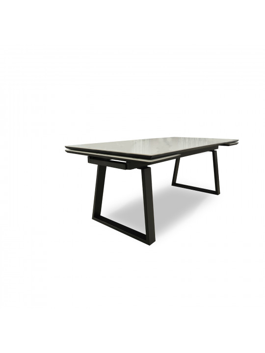 Dining table MAMADOMA MILANA-200, РАЗДВИЖНОЙ 200(40+40)X98, PATAGONOA BIANCO СЕРЫЙ/ЧЕРНЫЙ 2 (УПАК.) 