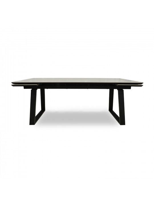 Dining table MAMADOMA MILANA-200, РАЗДВИЖНОЙ 200(40+40)X98, PATAGONOA BIANCO СЕРЫЙ/ЧЕРНЫЙ 2 (УПАК.) 
