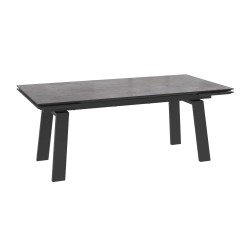 Ճաշասեղան MAMADOMA PANAMA M-200, РАЗДВИЖНОЙ 200(45+45)X100, ДЫМЧАТАЯ КЕРАМИКА/ЧЕРНЫЙ 2 (УПАК.) 
