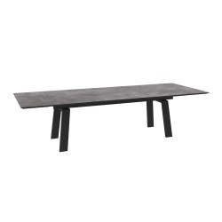 Ճաշասեղան MAMADOMA PANAMA M-230, РАЗДВИЖНОЙ 230(45+45)X115, ДЫМЧАТАЯ КЕРАМИКА/ЧЕРНЫЙ 2 (УПАК.) 