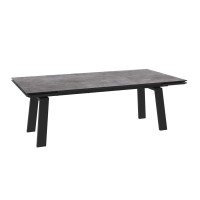 Ճաշասեղան MAMADOMA PANAMA M-230, РАЗДВИЖНОЙ 230(45+45)X115, ДЫМЧАТАЯ КЕРАМИКА/ЧЕРНЫЙ 2 (УПАК.) 
