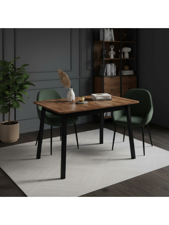 Ճաշասեղան MAMADOMA TIRK RADIAL-110, РАЗДВИЖНОЙ 110(142)X70, ДУБ ВЕЛЛИНГТОН/ЧЕРНЫЙ,1 (УПАК.) (1) 