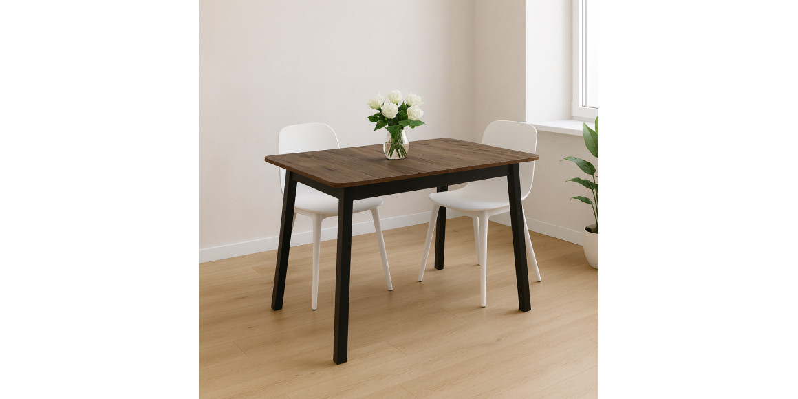 Ճաշասեղան MAMADOMA TIRK RADIAL-110, РАЗДВИЖНОЙ 110(142)X70, ДУБ ВЕЛЛИНГТОН/ЧЕРНЫЙ,1 (УПАК.) (1) 