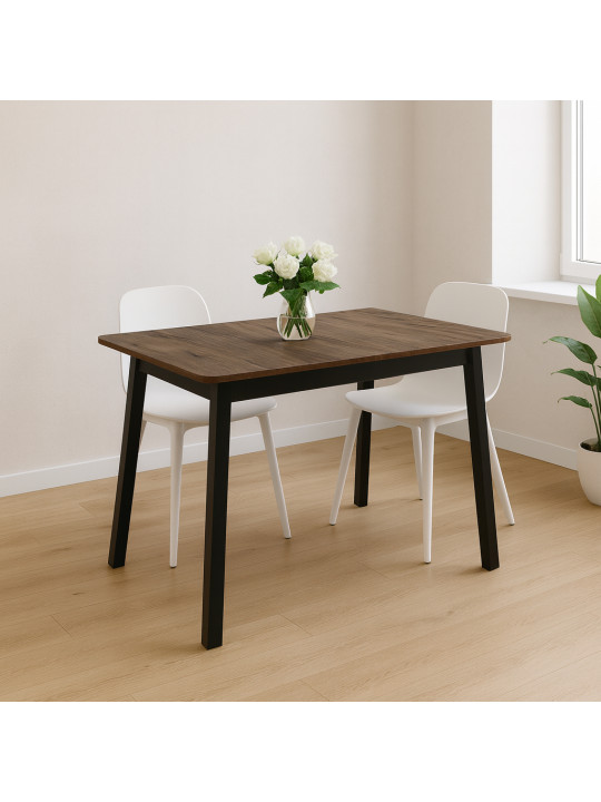 Dining table MAMADOMA TIRK RADIAL-110, РАЗДВИЖНОЙ 110(142)X70, ДУБ ВЕЛЛИНГТОН/ЧЕРНЫЙ,1 (УПАК.) (1) 