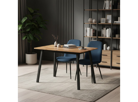 Обеденный стол MAMADOMA TIRK RADIAL-110, РАЗДВИЖНОЙ 110(142)X70, ДУБ ВОТАН/ЧЕРНЫЙ,1 (УПАК.) (1) 