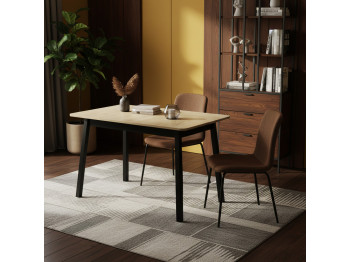 Обеденный стол MAMADOMA TIRK RADIAL-110, РАЗДВИЖНОЙ 110(142)X70, ДУБ ИРЛАНДСКИЙ/ЧЕРНЫЙ,1 (УПАК.) (1) 