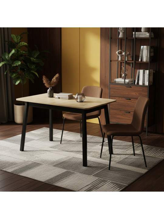 Ճաշասեղան MAMADOMA TIRK RADIAL-110, РАЗДВИЖНОЙ 110(142)X70, ДУБ ИРЛАНДСКИЙ/ЧЕРНЫЙ,1 (УПАК.) (1) 