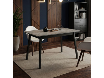 Ճաշասեղան MAMADOMA TIRK RADIAL-110, РАЗДВИЖНОЙ 110(142)X70, ДЫМЧАТАЯ КЕРАМИКА/ЧЕРНЫЙ,1 (УПАК.) (1) 