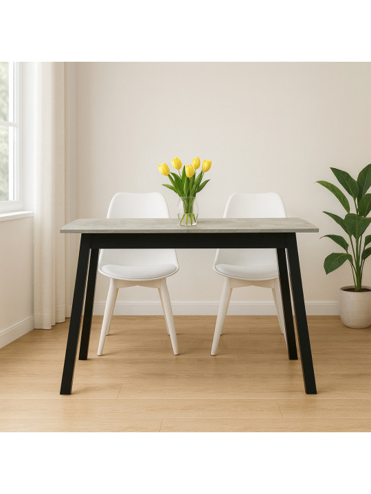 Обеденный стол MAMADOMA TIRK RADIAL-110, РАЗДВИЖНОЙ 110(142)X70, СЕРЫЙ СЛАНЕЦ/ЧЕРНЫЙ,1 (УПАК.) (1) 