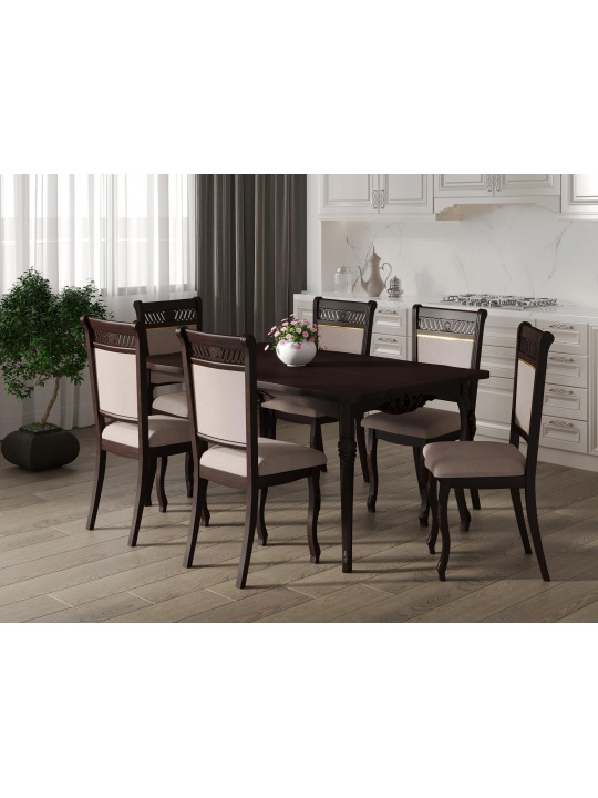 Dining table VEGA 02A 100X160X200 BROWN EMAL (1) 