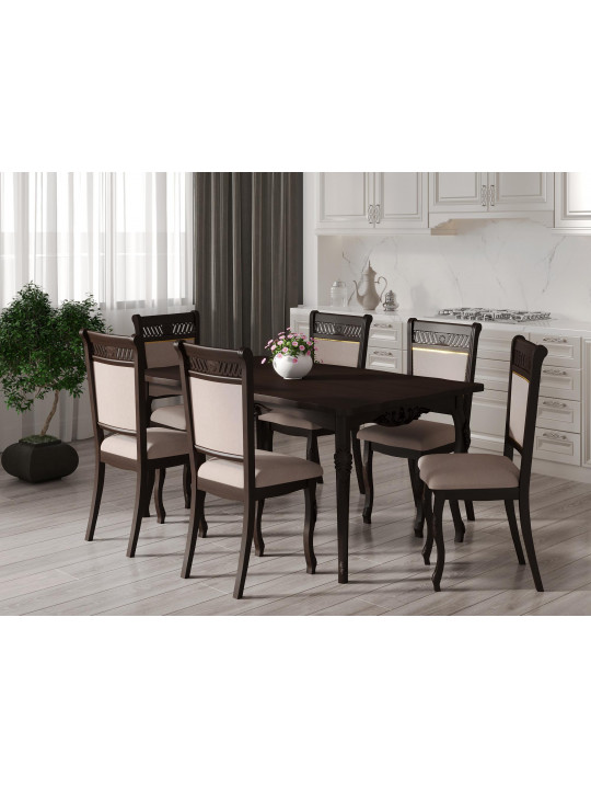 Dining table VEGA 02A 100X160X200 BROWN PIGMENT (1) 