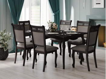 Dining table VEGA 02A 100X160X200 CHOCOLATE PIGMENT (1) 