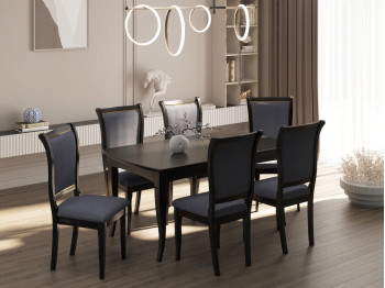 Dining table VEGA 06A (90X160X200) CHOCOLATE PIGMENT (1) 