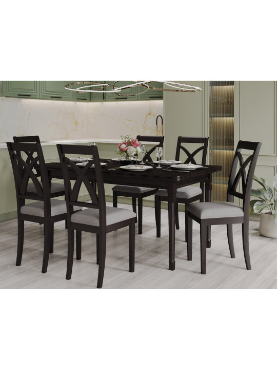 Dining table VEGA 11A 90X160X200 CHOCOLATE PIGMENT (1) 