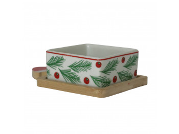 Տարա KOOPMAN 278001130 SERVING SET ON TRAY XMAS 3PCS BAMBOO (490498)