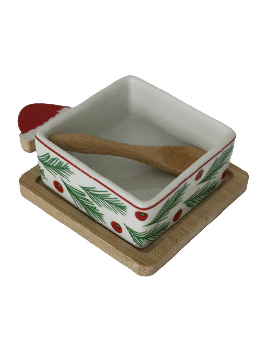 Տարա KOOPMAN 278001130 SERVING SET ON TRAY XMAS 3PCS BAMBOO (490498)