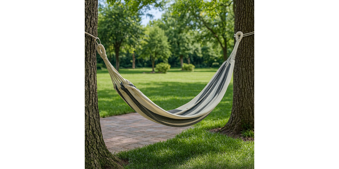 Hammock KOOPMAN 110X220CM GREY/WHITE 2 (A35821460)