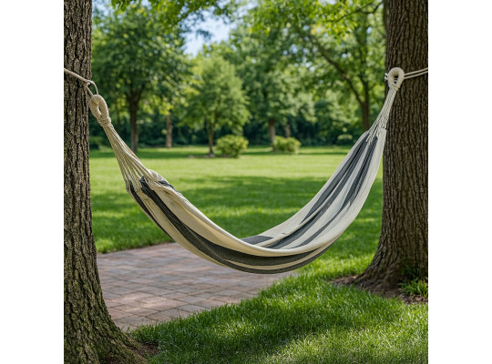 Гамак KOOPMAN 110X220CM GREY/WHITE 2 (A35821460)