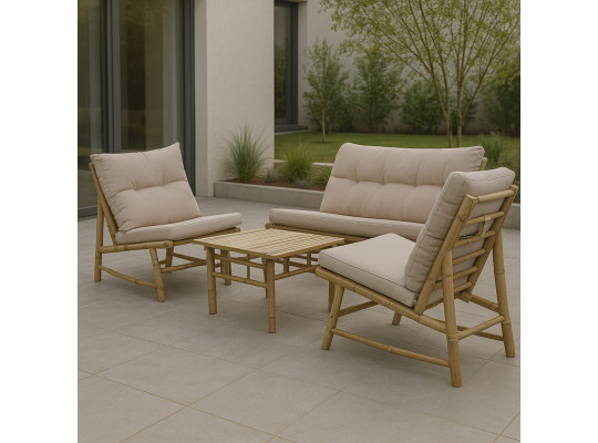 Այգու հավաքածու KOOPMAN BAMBOO 1+1+2 WITH PILLOW (57X57X38) (4) 