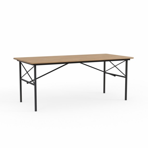 Садовый гарнитур HOBEL BENCH SET 1 + 2 METAL BLACK/WOOD TIK (3) 
