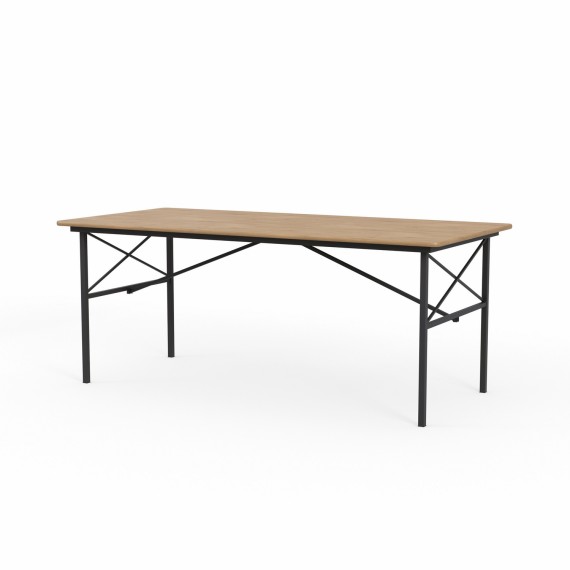 Садовый гарнитур HOBEL BENCH SET 1 + 2 METAL BLACK/WOOD TIK (3) 