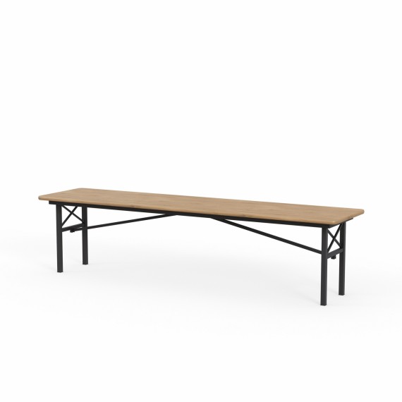 Садовый гарнитур HOBEL BENCH SET 1 + 2 METAL BLACK/WOOD TIK (3) 
