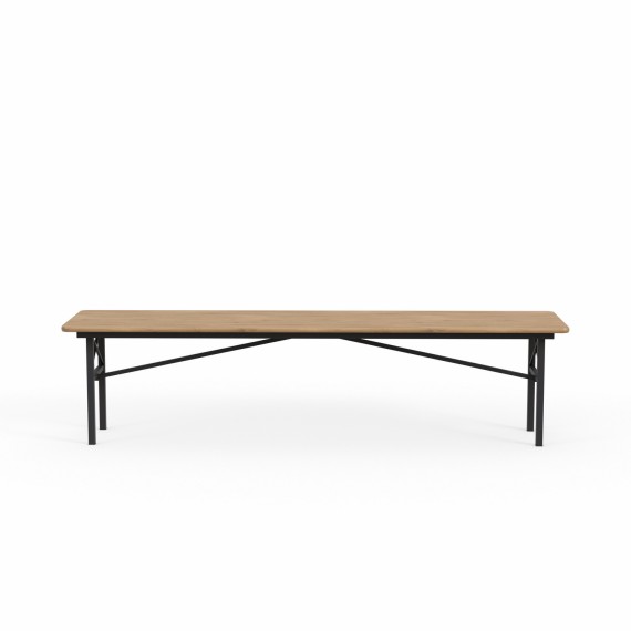 Садовый гарнитур HOBEL BENCH SET 1 + 2 METAL BLACK/WOOD TIK (3) 