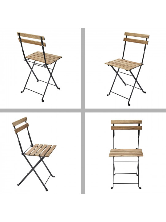 Այգու աթոռ KOOPMAN BISTRO SET BLACK FRAME 1PC (F1) (VN3000110)