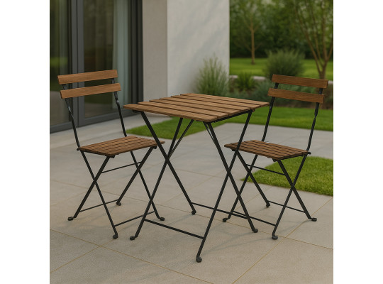 Այգու հավաքածու KOOPMAN BISTRO SET BLACK FRAME 3PC (VN300010)