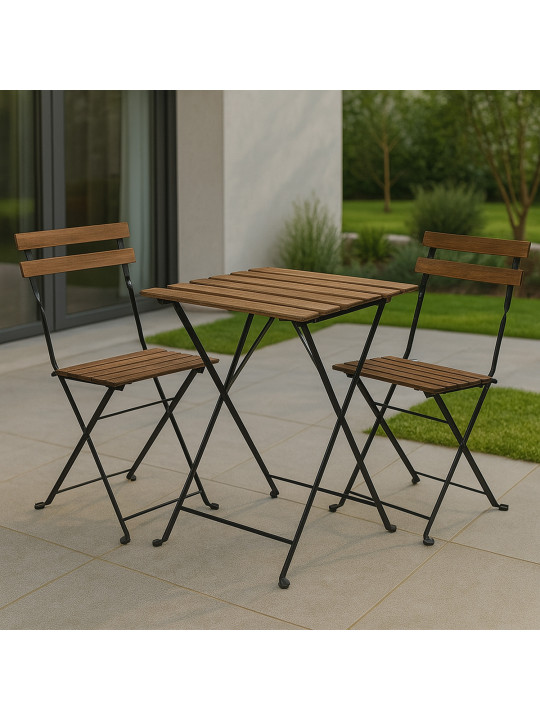 Garden set KOOPMAN BISTRO SET BLACK FRAME 3PC (VN300010)