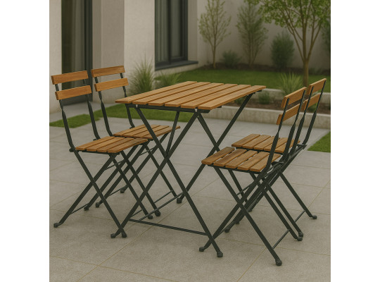 Այգու հավաքածու KOOPMAN BISTRO SET BLACK FRAME 5PC (F1) (VN3000110)