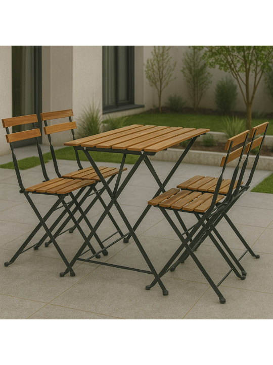 Garden set KOOPMAN BISTRO SET BLACK FRAME 5PC (F1) (VN3000110)