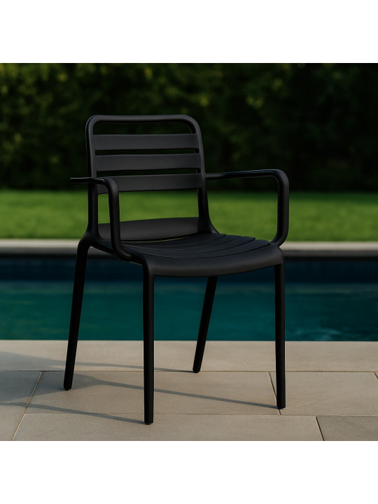 Այգու աթոռ KOOPMAN CHAIR STACKABLE PP BLACK (LF8000010)