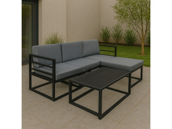 Садовый гарнитур HOBEL CORNER DECK METAL BLACK/ LIGHT GREY (5) 