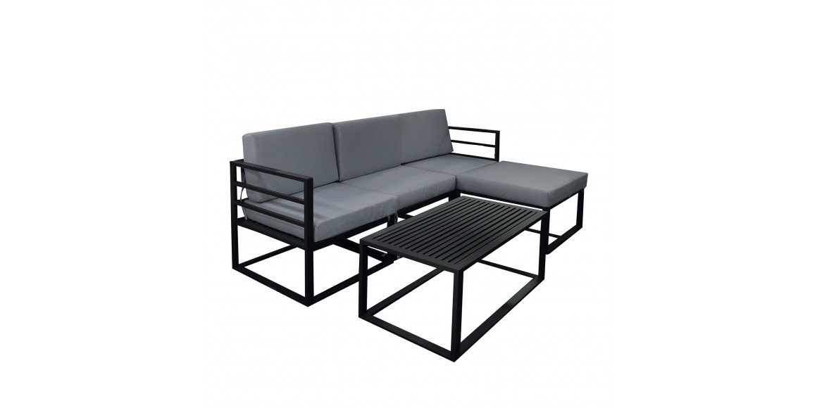 Садовый гарнитур HOBEL CORNER DECK METAL BLACK/ LIGHT GREY (5) 