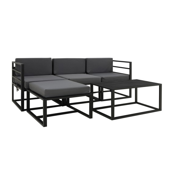 Այգու հավաքածու HOBEL CORNER DECK METAL BLACK/ OXFORD DARK GREY (5) 